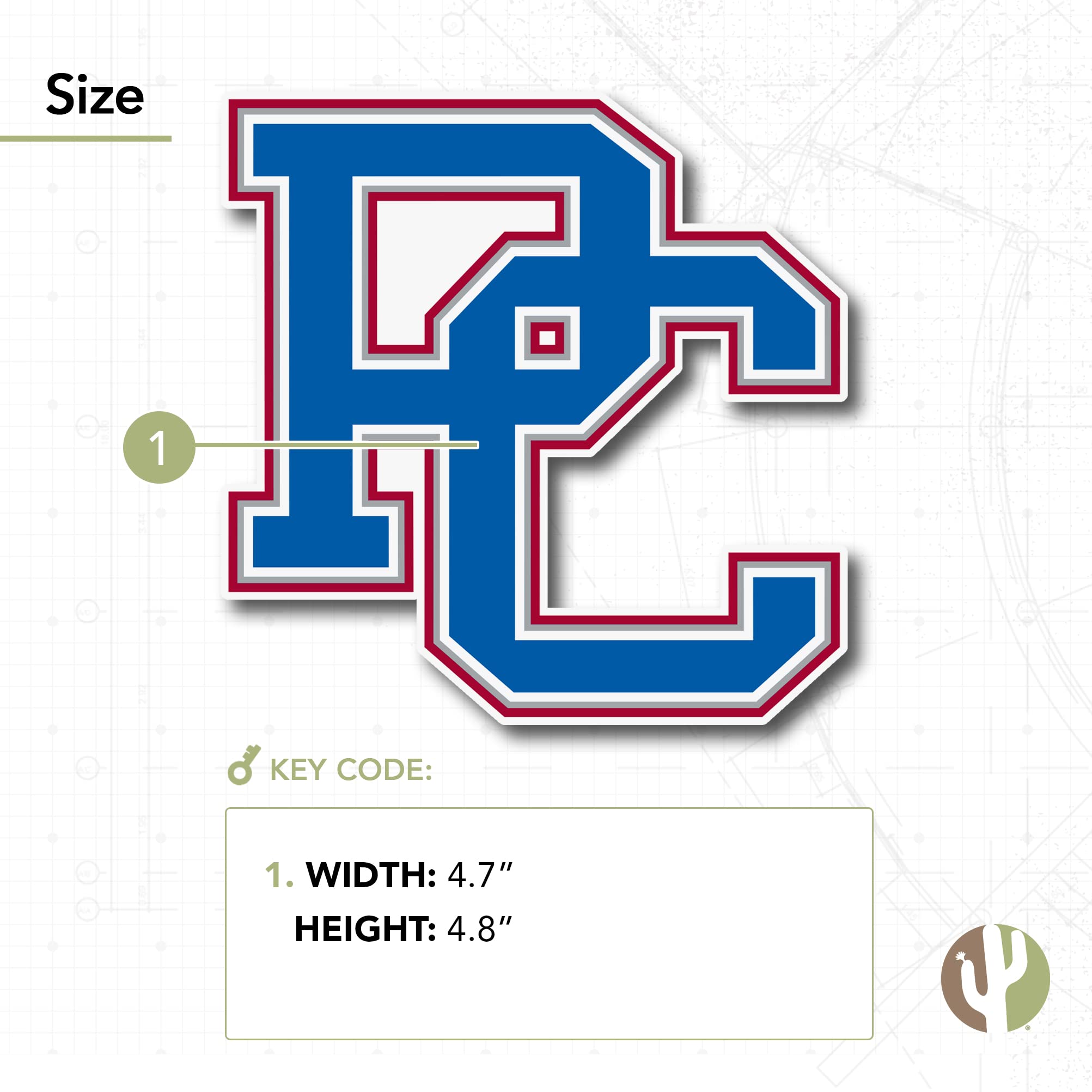 Desert Cactus Presbyterian College Sticker - Blue Hose Vinyl Decal for Laptop, Water Bottle, Car & Scrapbook - Durable Waterproof Decoration for School Spirit, College Pride & Fan Gear