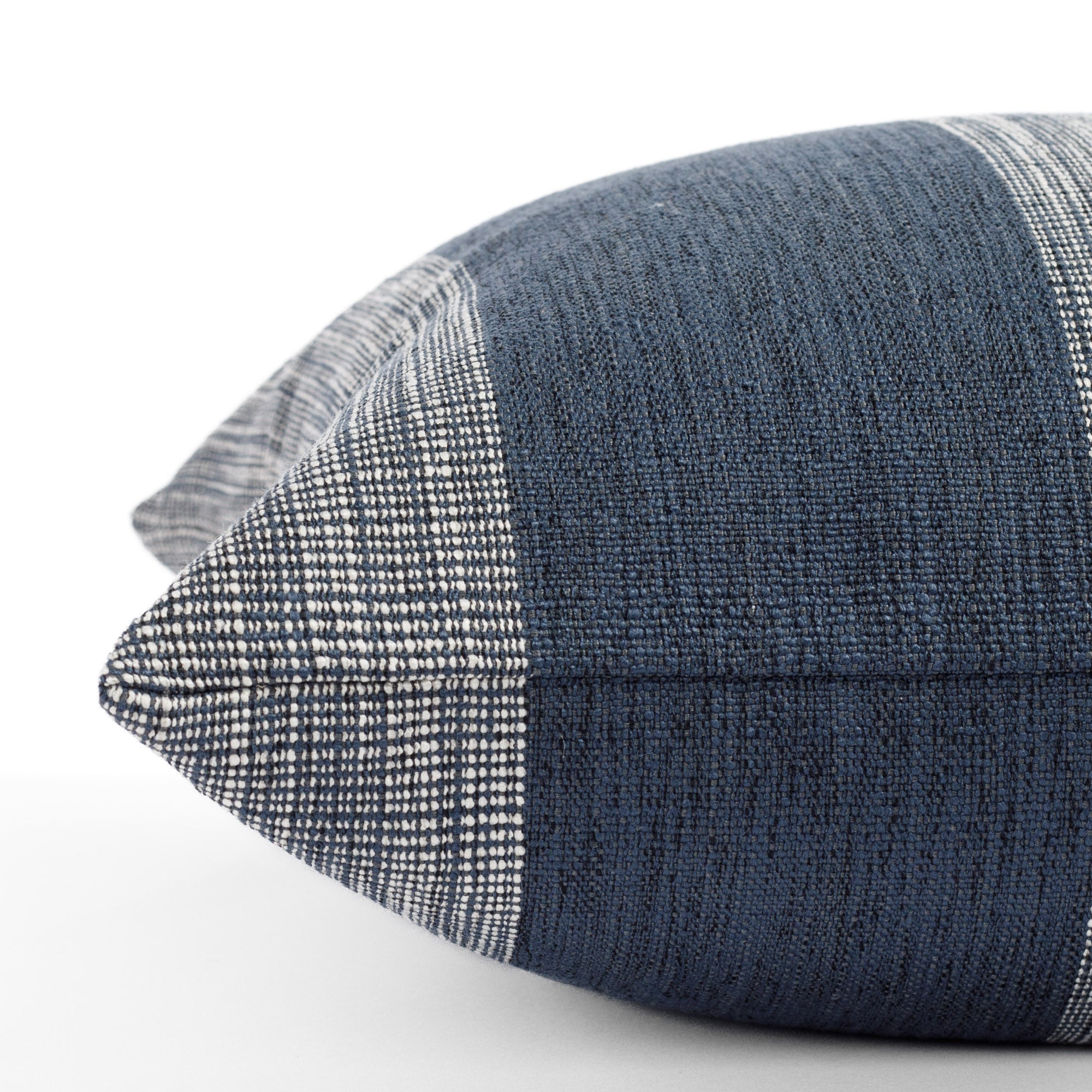 Marlow Stripe 20x20 Decorative Throw Pillow Cover - Indigo Blue Square Cushion for Sofa, Bed & Home Decor
