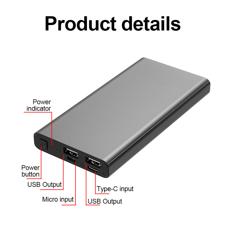 Monogram Preppy Stripe Portable Charger 10000mAh - Slim Power Bank for iPhone, Android, AirPods | Perfect for Travel, Work, and Outdoor Activities
