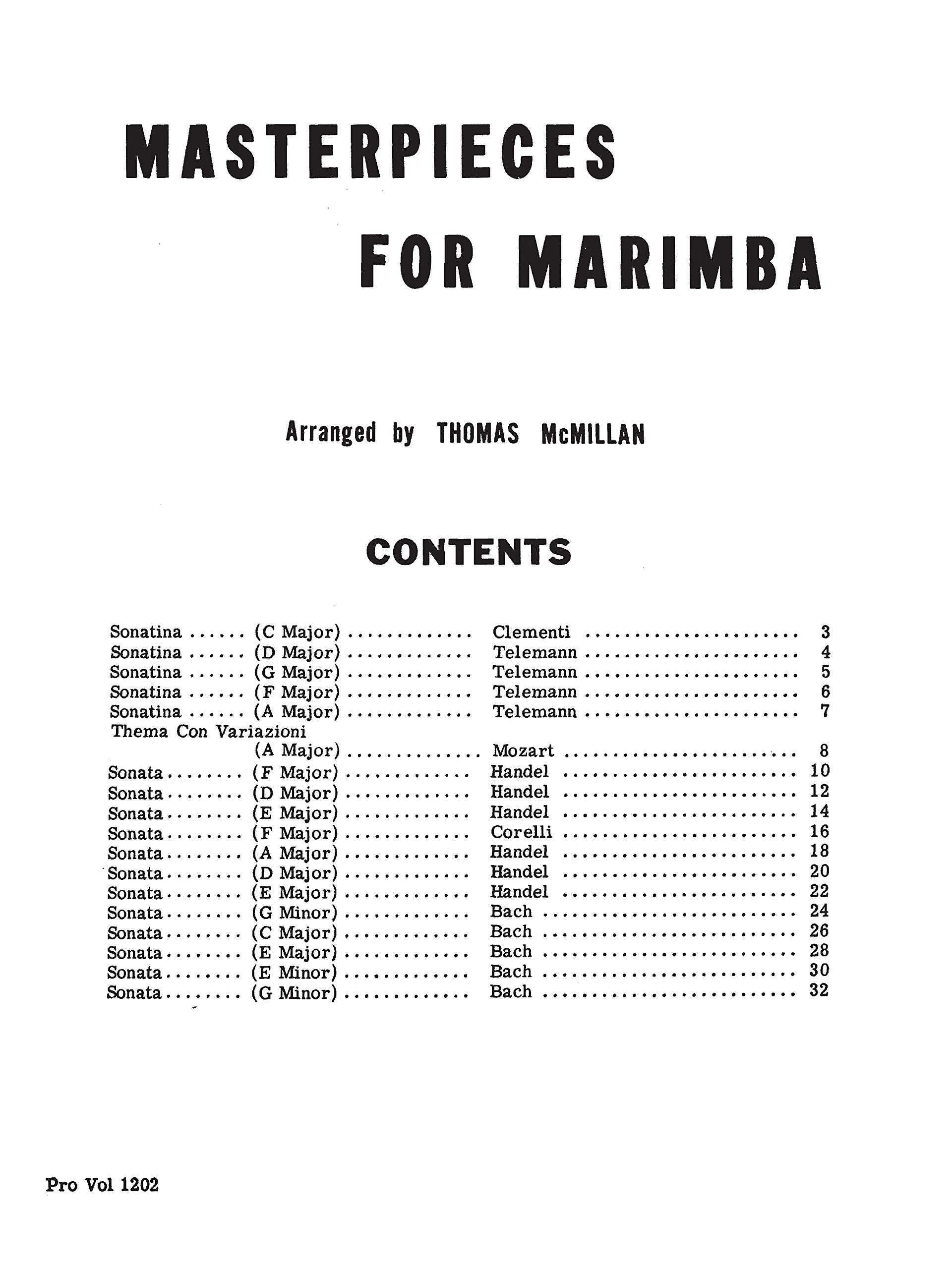 Masterpieces for Marimba: Premium Percussion Music Collection | Classical & Contemporary Keyboard Literature | Perfect for Performances, Practice & Music Education