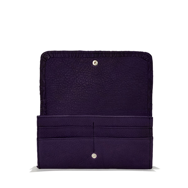 Premium Gabriel Leather Continental Wallet for Men - Amethyst Purple Genuine Leather RFID Blocking Bifold Wallet - Perfect for Travel, Business & Everyday Use