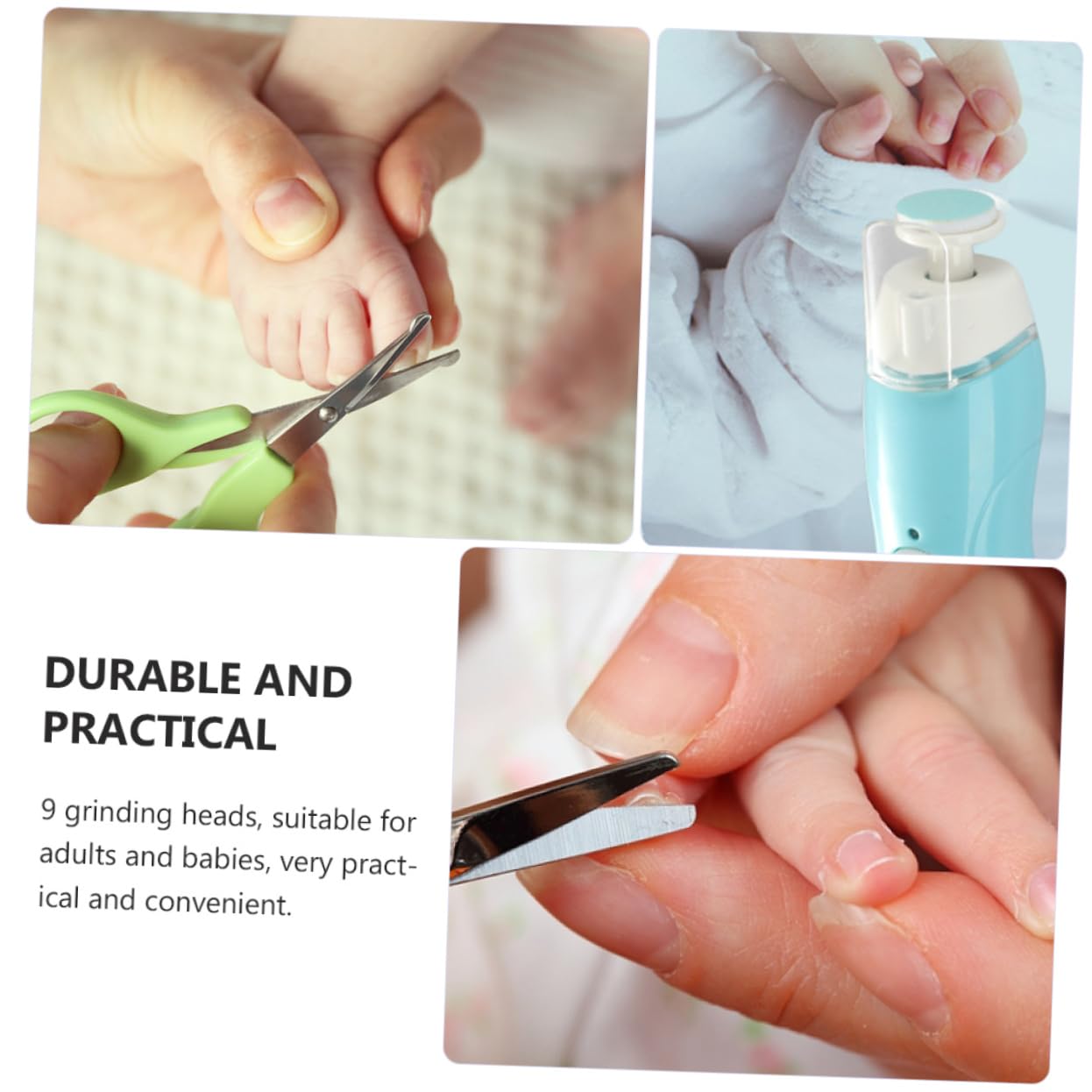 CATIEBYE Electric Nail Grinder & Trimmer Kit - Safe Baby Nail Clippers for Newborns & Kids - Gentle Nail Care with ABS Material - Perfect for Home Use & Travel