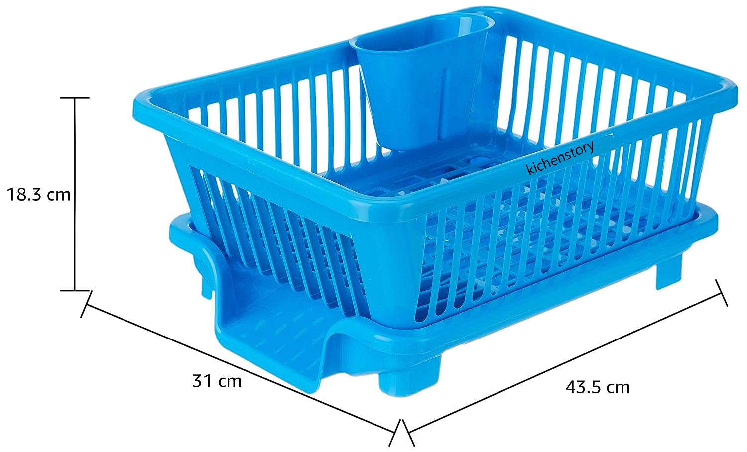 Unbreakable Kitchen Sink Dish Drying Rack - Blue for Countertop Storage