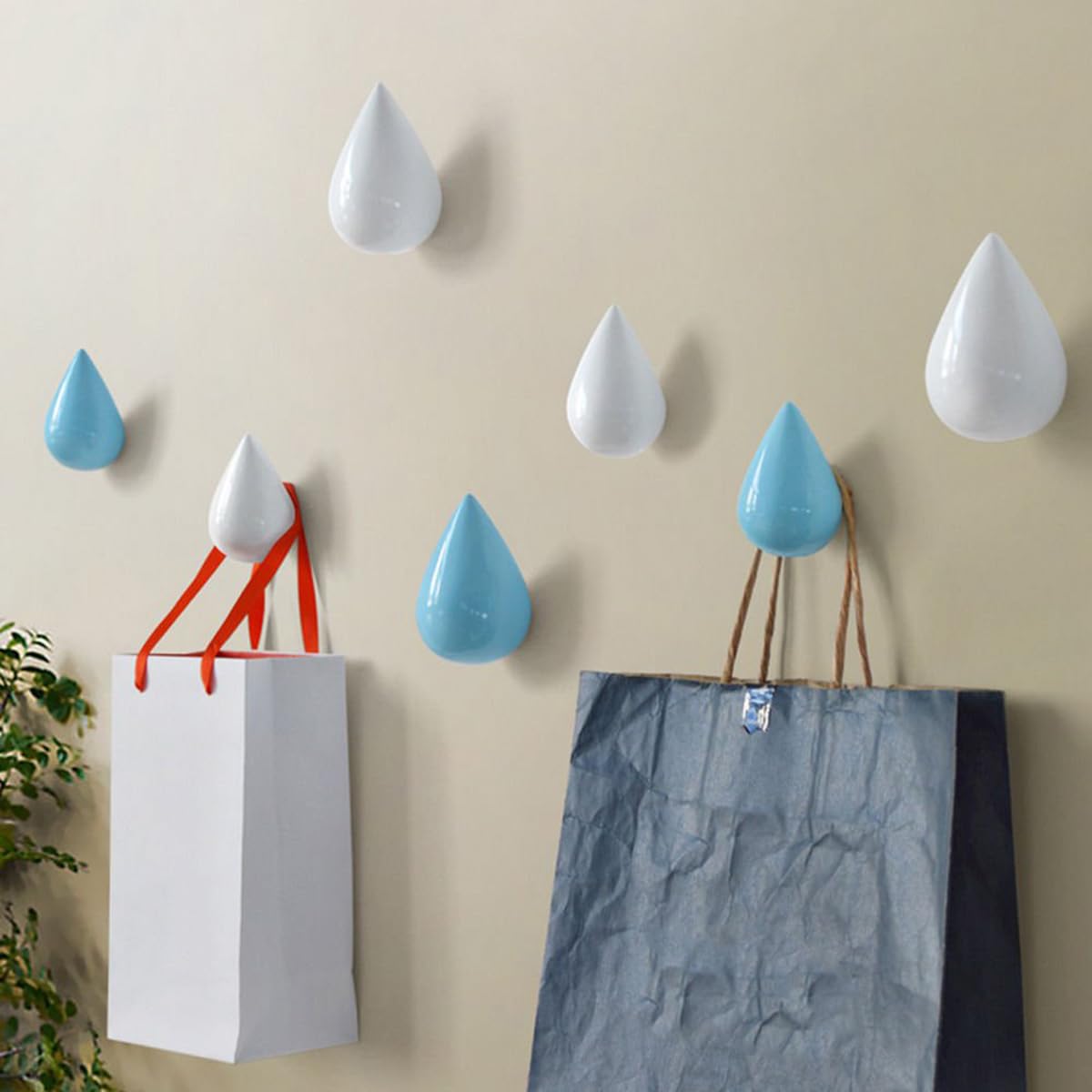 Modern Coat Hooks for Wall - White Large Creative Hangers - Dressing Room Decor & Wall Hooks for Bedroom, Closet, Entryway Organization