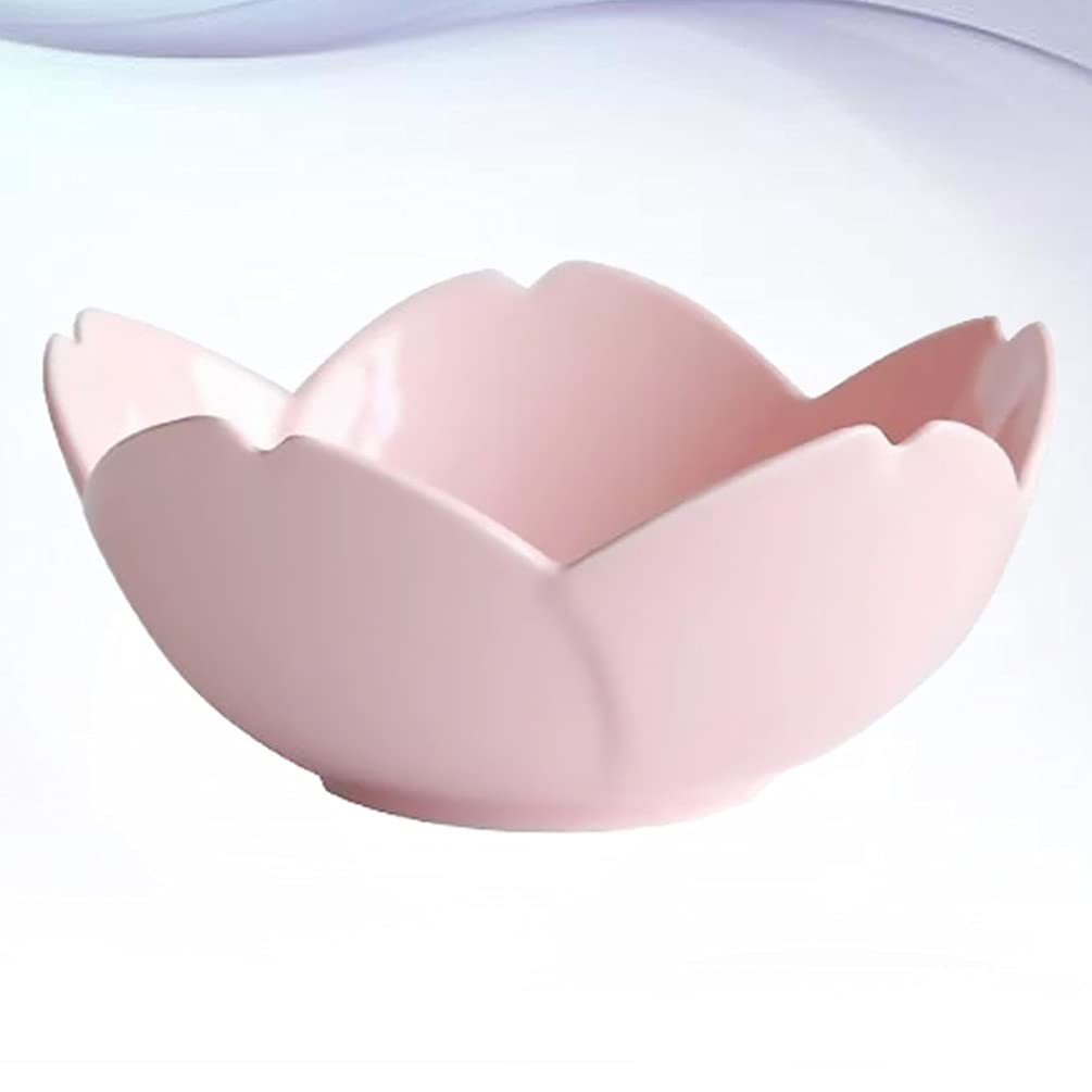 SOIMISS 6-Inch Ceramic Salad Bowl Set - Cute Flower Shape Serving Bowls for Dessert, Fruit, Cake, Soup, Noodles, Ice Cream & Cereal | Microwave & Dishwasher Safe | Perfect for Parties, Picnics & Daily Use (Pink)