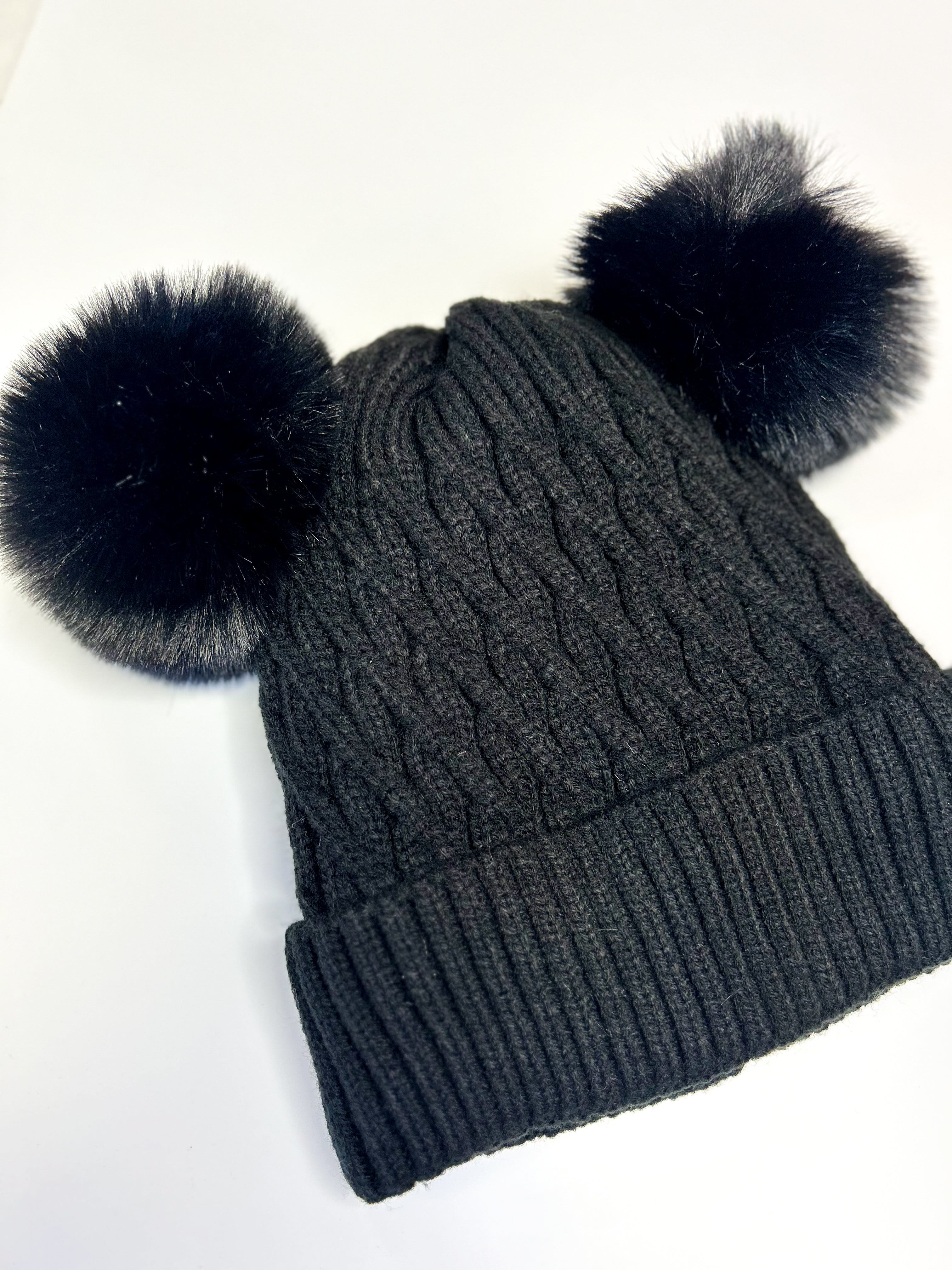 Warm & Stylish Maeve Pom Pom Beanie for Women - Soft Winter Knit Hat with Faux Fur Ball - Perfect for Cold Weather, Outdoor Activities & Fashion Accessories