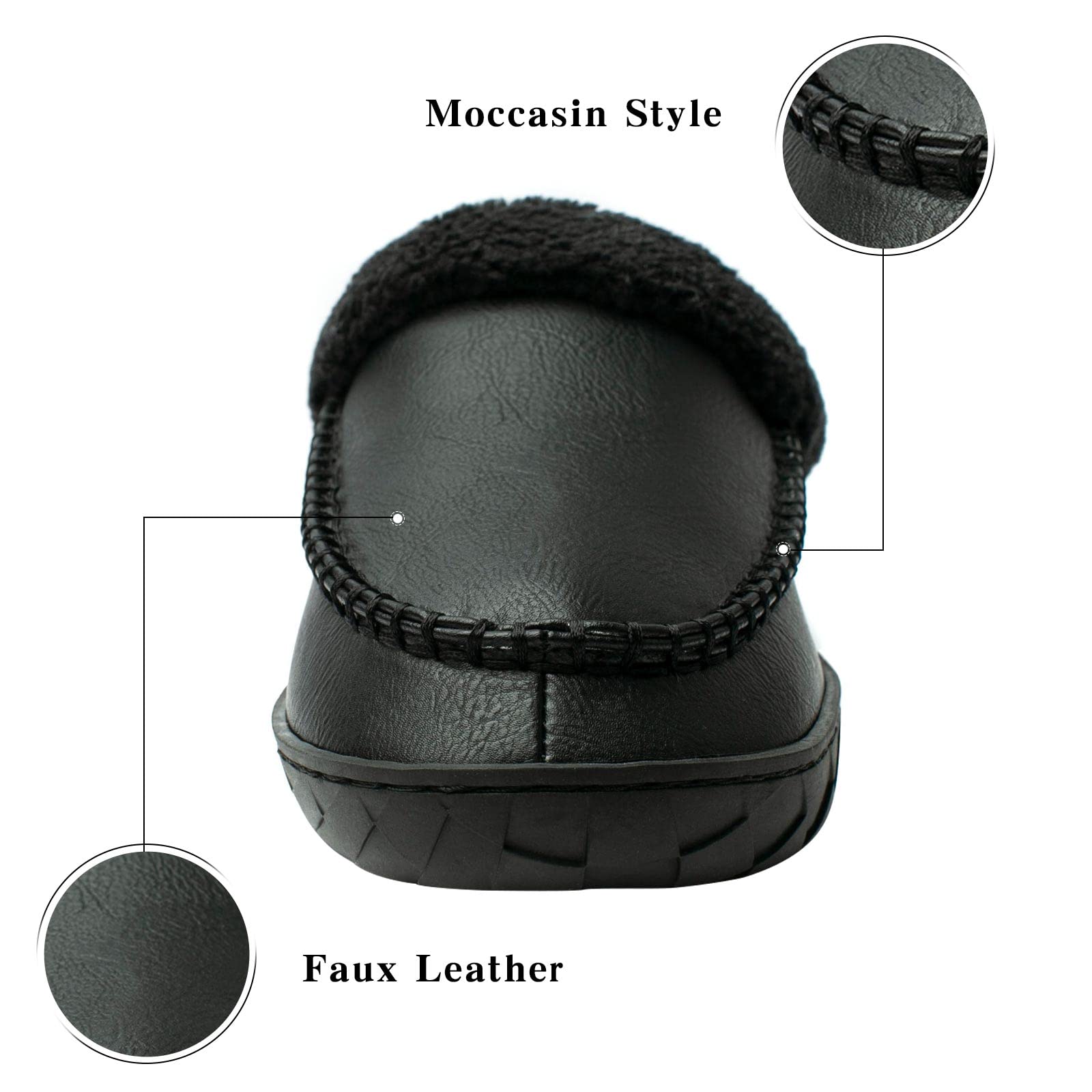 WOTTE Men's Moccasin Slippers - Soft Microsuede with Fleece Lining & Memory Foam - Indoor/Outdoor House Shoes for Comfort & Warmth - Perfect for Lounging, Running Errands & Cold Weather Wear