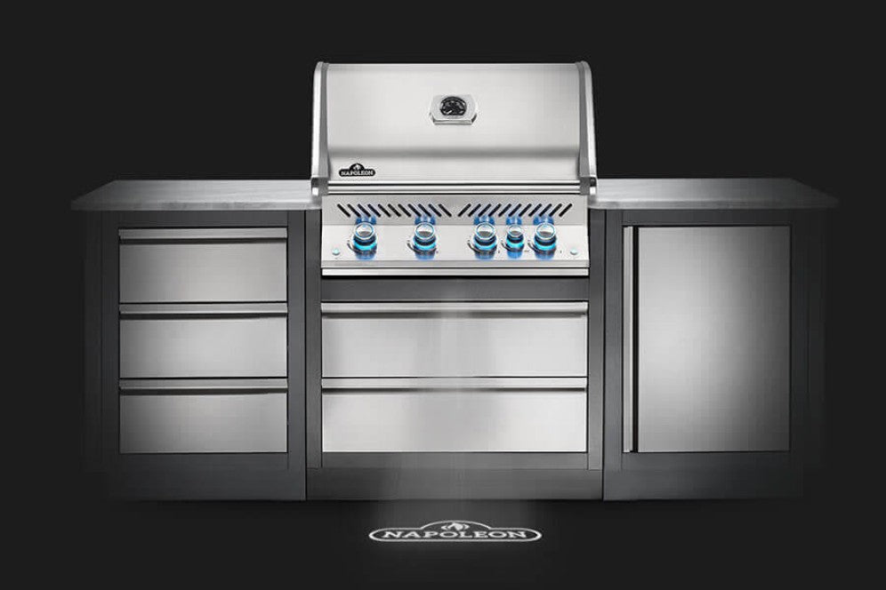 Napoleon Prestige Pro 500 RB Built-In Gas Grill - Premium Stainless Steel Outdoor BBQ Grill for Patio, Backyard, and Deck Cooking