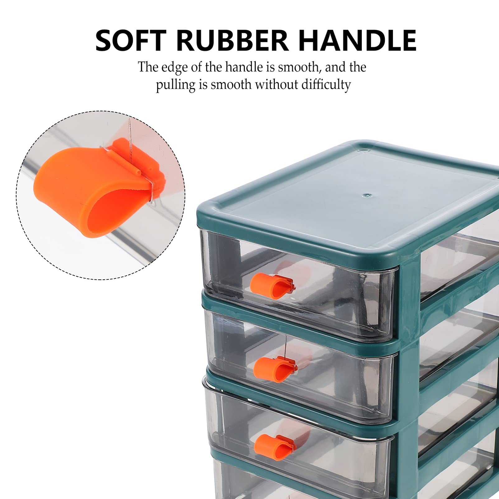 Veemoon 4-Layer Plastic Drawer Organizer - Stackable Desktop Storage Box for Makeup Brushes, Office Supplies & Cosmetics | Space-Saving Home & Office Organization Solution for Desk, Vanity & Workstation (Green)