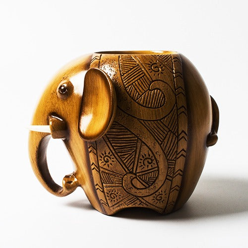 Elephant Tea Set - 6-Piece Ceramic Tea Infuser & Cup Set with Elephant Design, Perfect for Loose Leaf Tea, Home, Office, or Gift Giving