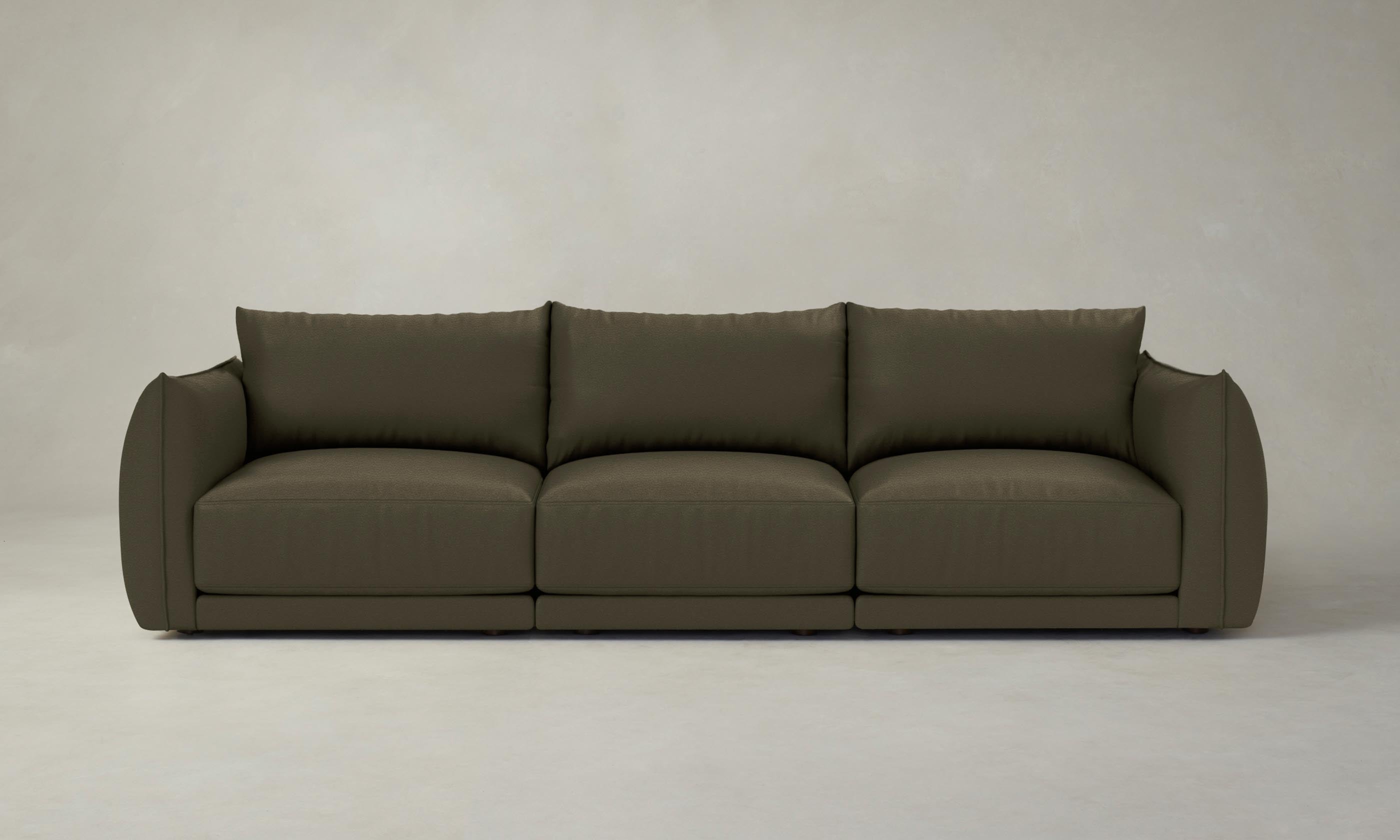 The Jones Modular Sofa in Pebbled Truffle Leather - Stylish & Durable Sectional Couch for Modern Living Room, Home Theater, or Office Lounge