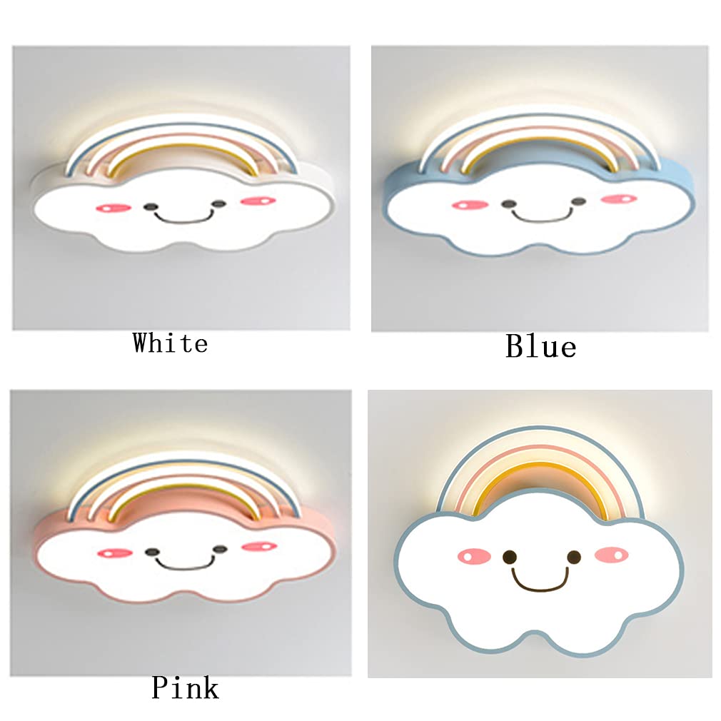 Dimmable LED Ceiling Light for Kids Room - Modern Rainbow Clouds Design Cartoon Pendant Lamp with Remote Control - Perfect for Boys/Girls Bedroom, Nursery, Kindergarten & Dining Room Decor - Energy Efficient Lighting for Playtime, Study & Relaxation