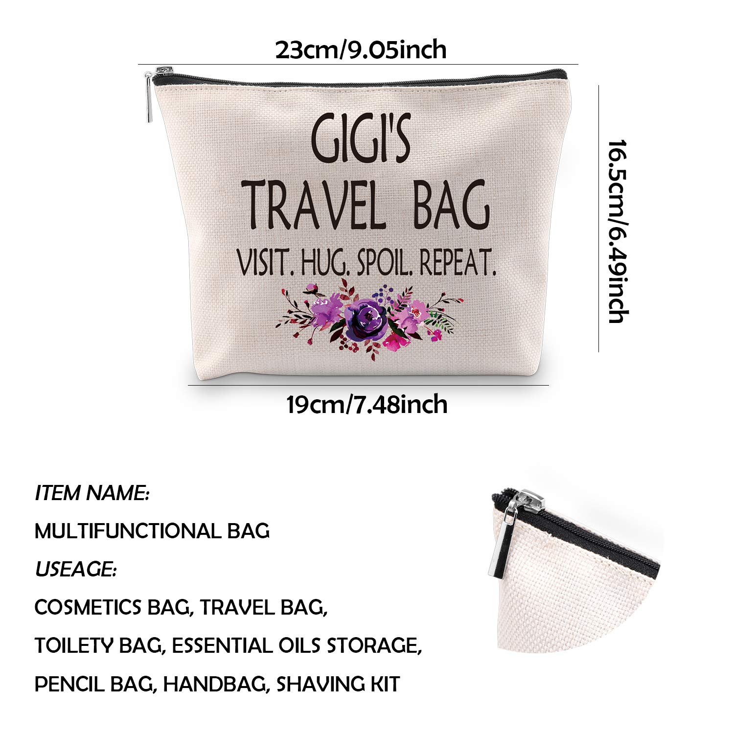 WCGXKO Gigi Gift - Elegant Cosmetic & Toiletry Travel Bag for Women | Perfect Birthday, Mother’s Day & Grandma Gift | Compact Makeup Organizer for Vacation, Gym & Business Trips (GIGI'S TRAVEL Collection)