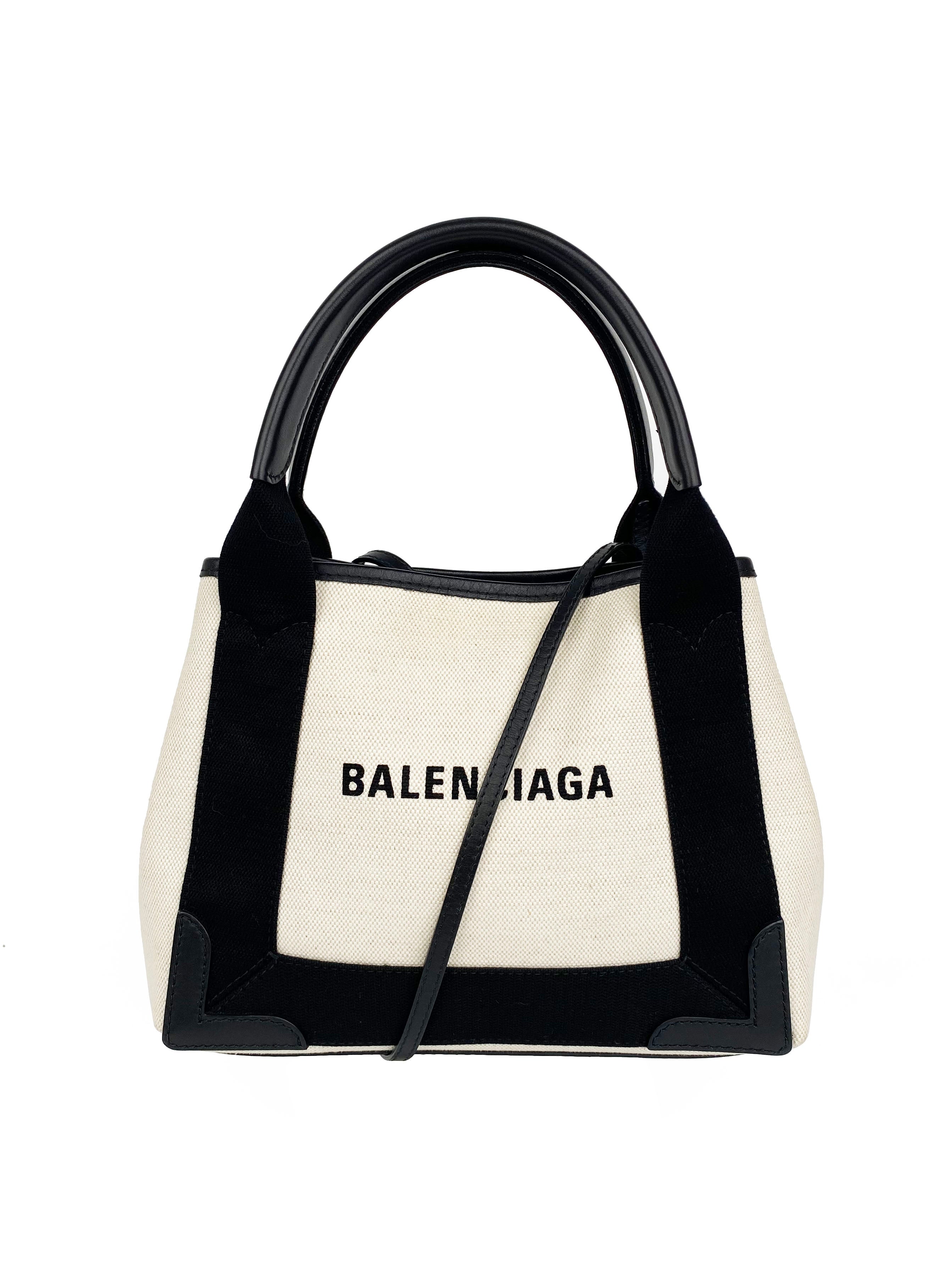 Balenciaga Black & White XS Cabas Bag - Luxury Designer Tote for Women | Perfect for Work, Travel & Everyday Use