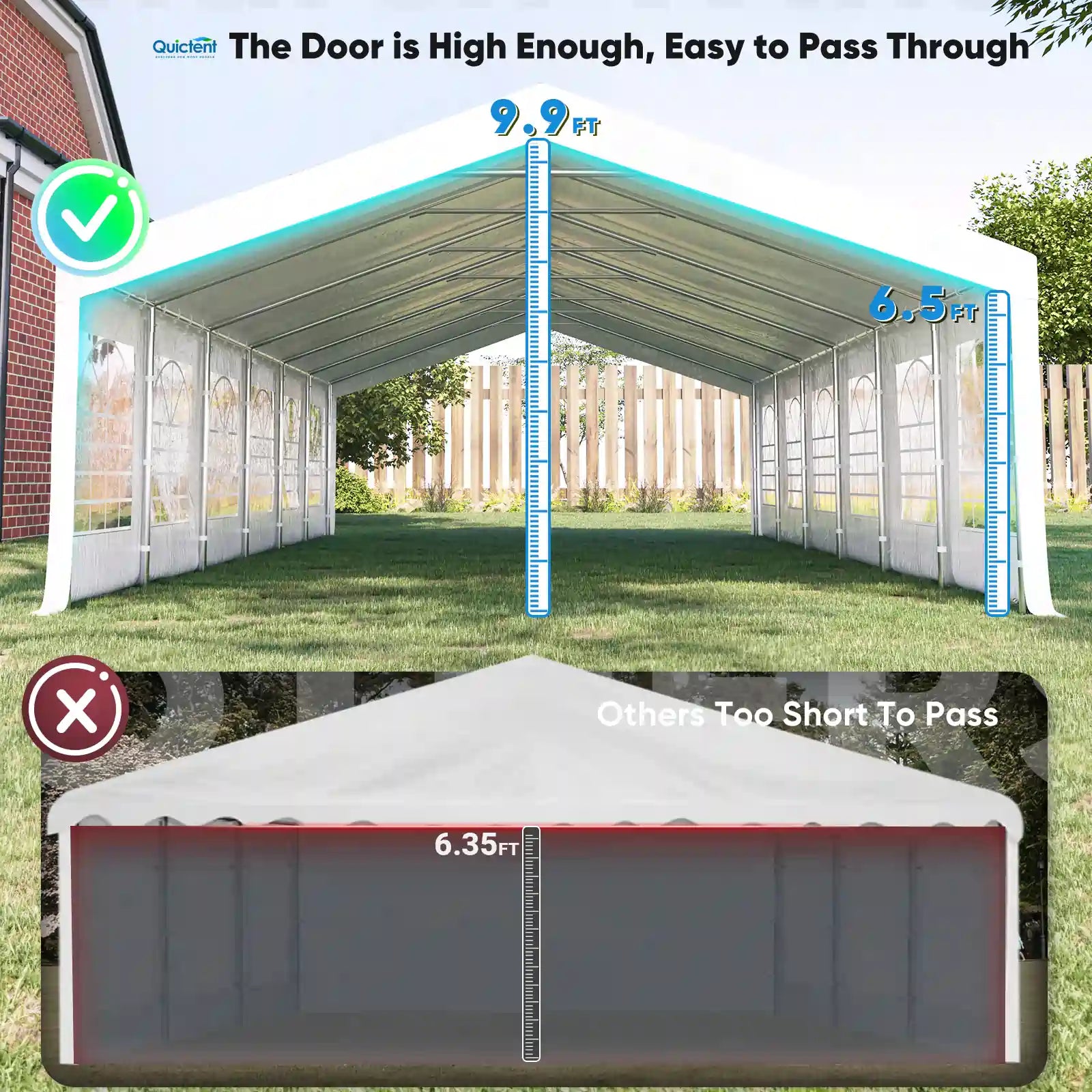 20' x 40' White Party Tent - Heavy Duty Outdoor Canopy for Weddings, Events & Backyard Gatherings - Waterproof & UV Resistant Shelter