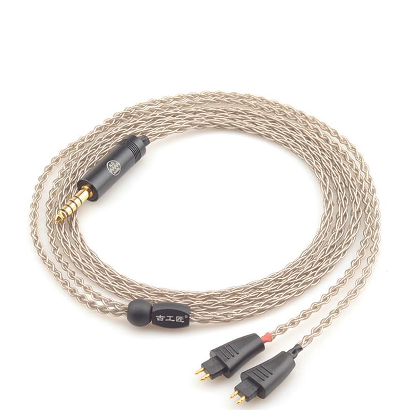Premium GUCraftsman 6N Silver Upgrade Cable for TH610/TH900 MK2/TH909 Headphones - 2.5mm/4.4mm/XLR Balanced Connection - Perfect for Audiophiles & Studio Monitoring