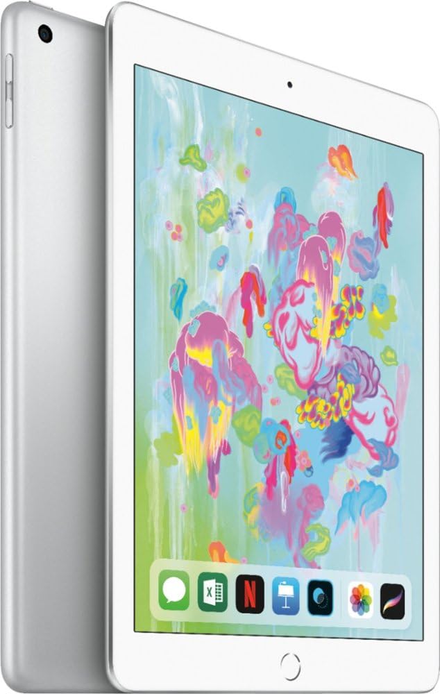 Refurbished 2018 Apple iPad 9.7-inch Wi-Fi 128GB Silver Tablet - Perfect for Work, School & Entertainment
