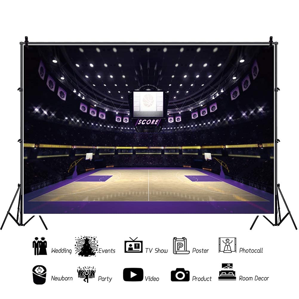 CSFOTO 8x6ft Basketball Court Backdrop - Sports Party Decor for Kids & Adults