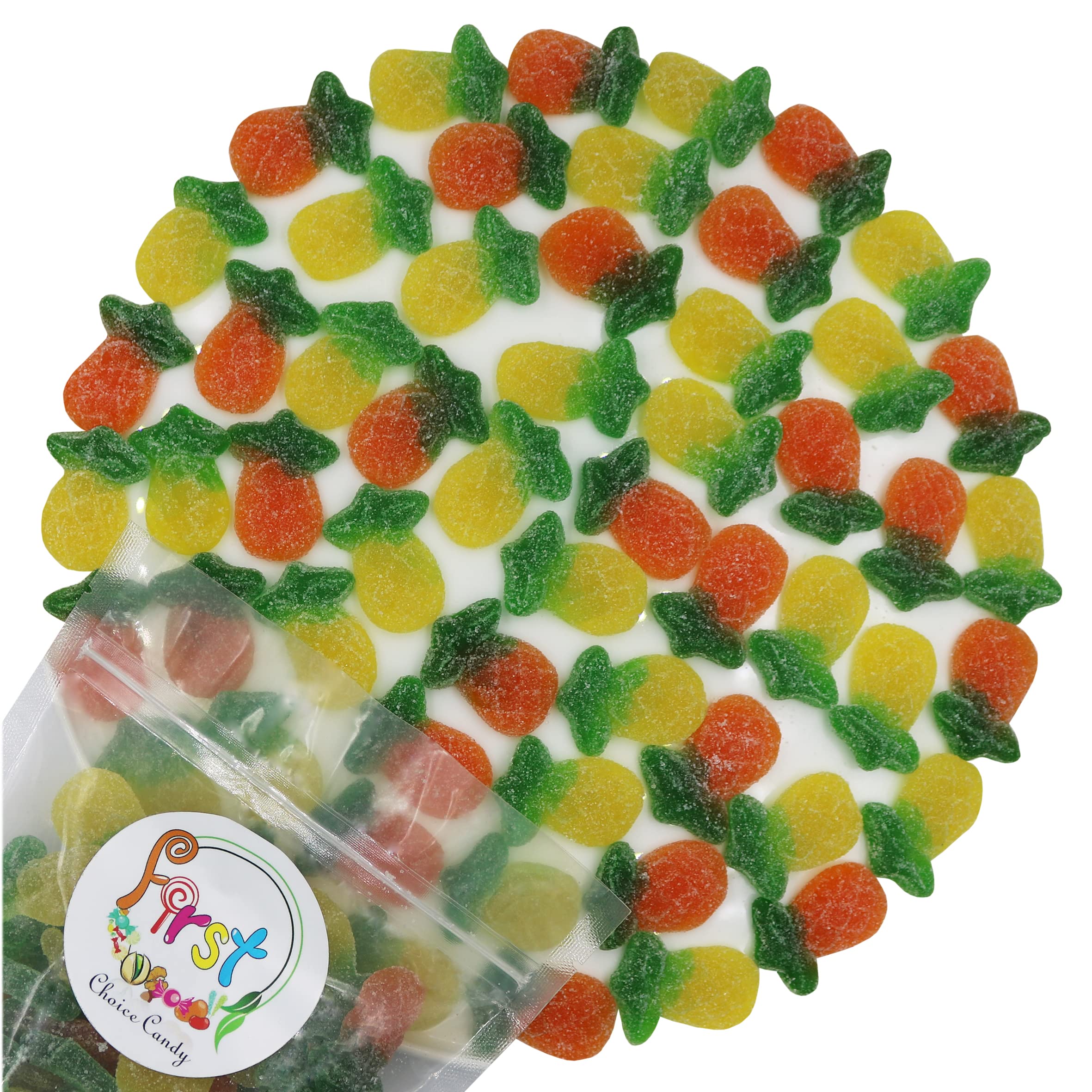 FirstChoiceCandy Sour Pineapple Gummy Candy - 2.2 lb Bag of Tangy Tropical Fruit Snacks for Parties, Movie Nights & Sweet Cravings
