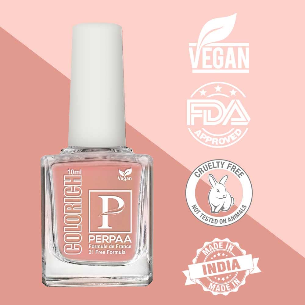 PERPAA® Vegan & Organic Nail Polish Set of 3 - Quick Dry, Long Lasting, Chip Resistant (10ml Each) | Texture Blue, Shimmer Peach, Texture Silver | Gift Set for Women, Perfect for Parties, Weddings & Everyday Wear