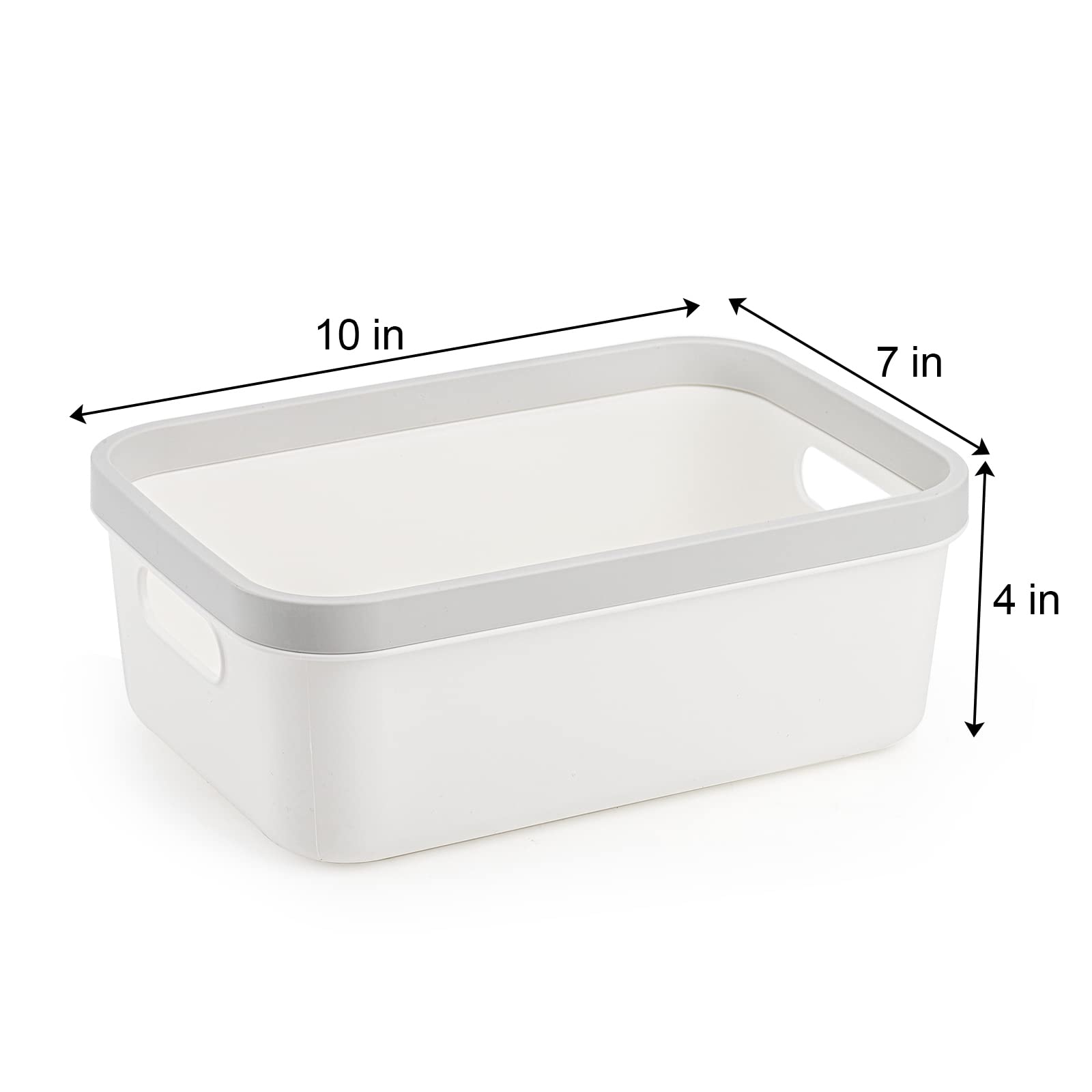 Elsjoy 6-Pack Plastic Storage Bins with Handles - 10