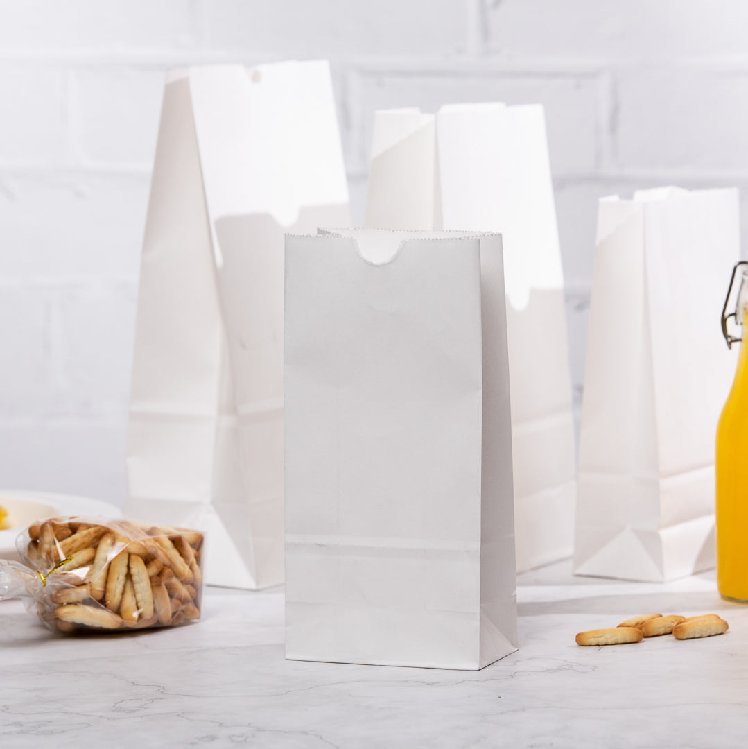 Premium White Paper Bags 2 lb Capacity - 4.25