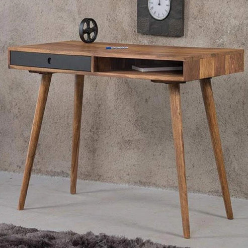 Solid Sheesham Wood Desk with 2 Drawers - 45