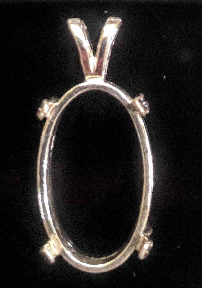 Premium 11x9mm 50x40 Oval Cabochon Pendant - Solid Sterling Silver or 14K Gold - Handcrafted in USA - Perfect for Jewelry Making & Gift Giving