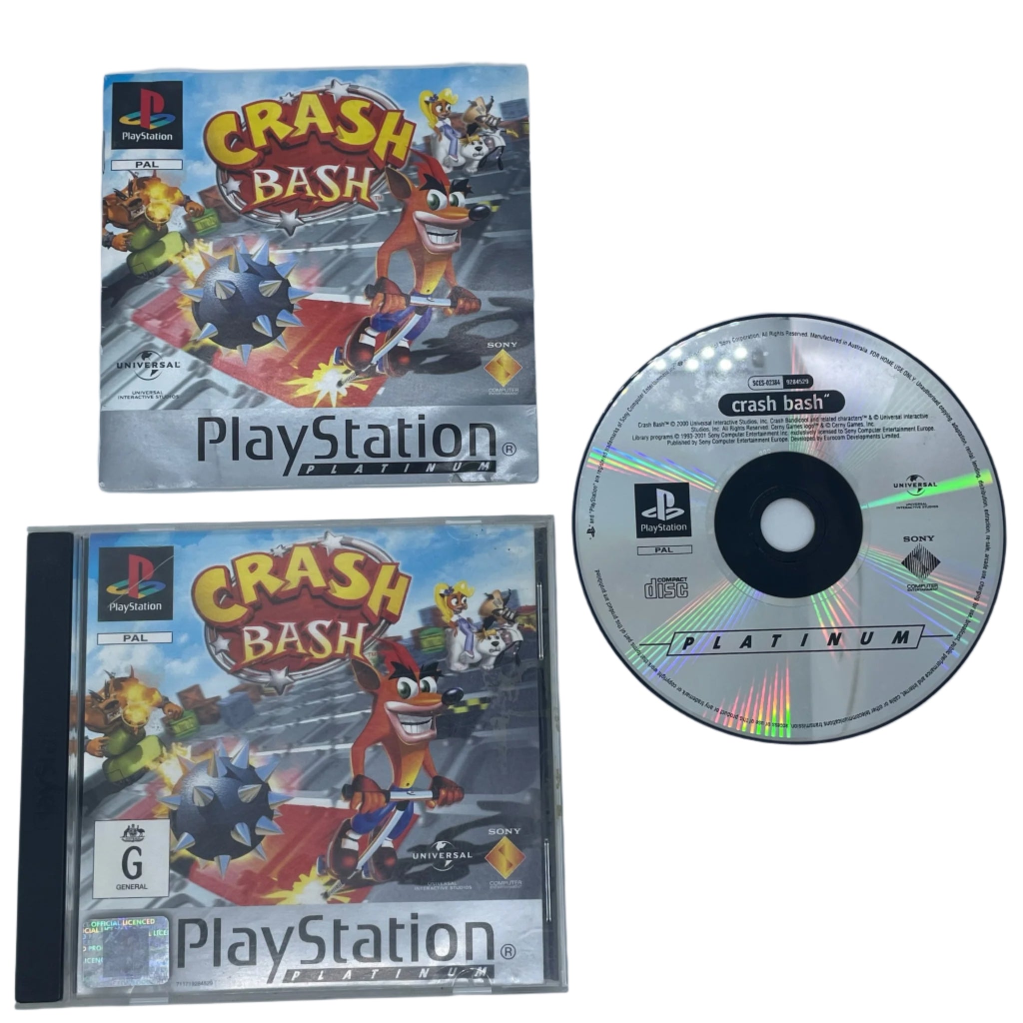 Crash Bash PS1 Game for Playstation 1 - Complete with Manual (PAL Version) | Classic Multiplayer Party Game for Family & Friends Game Nights