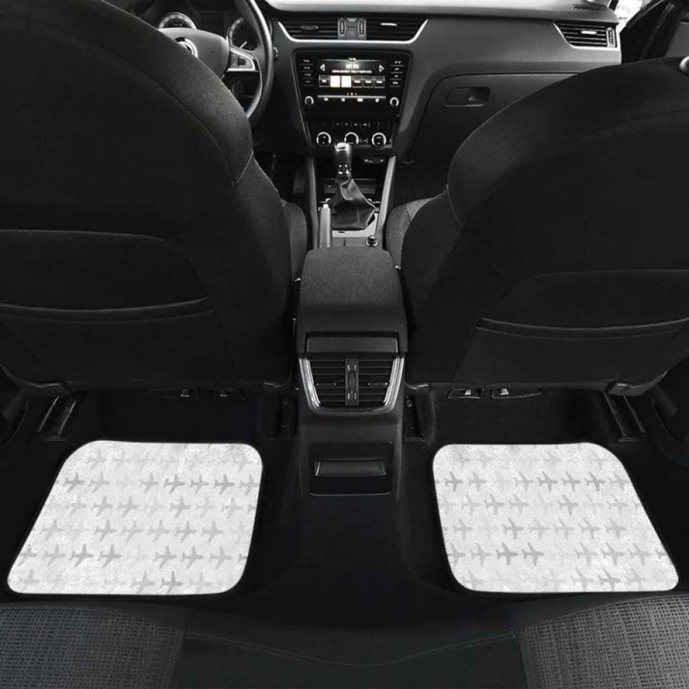 Premium Airplane Print Car Mats Set - Front & Back Custom Floor Mats for Cars - Non-Slip & Durable - Perfect for Aviation Enthusiasts & Travel Lovers