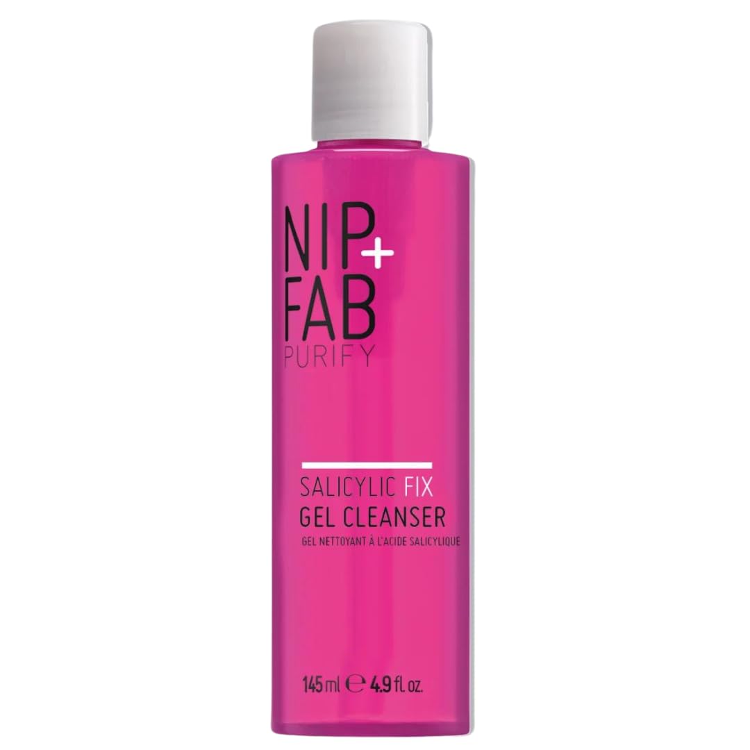 Nip + Fab Salicylic Fix Gel Face Cleanser with Niacinamide & BHA - Hydrating Facial Wash for Acne-Prone Skin (145ml) | Gentle Exfoliating Cleanser for Daily Skincare Routine