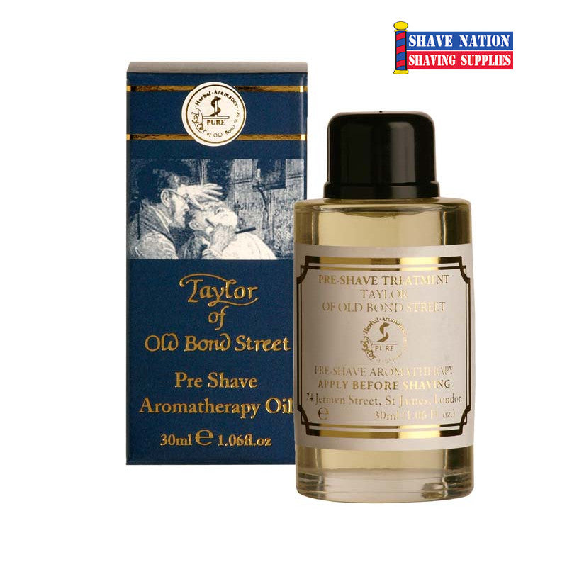Taylor of Old Bond Street Aromatherapy Preshave Oil for Men - Natural Essential Oils for Smooth Shaving & Skin Care - Perfect for Sensitive Skin & Wet Shaving Routine