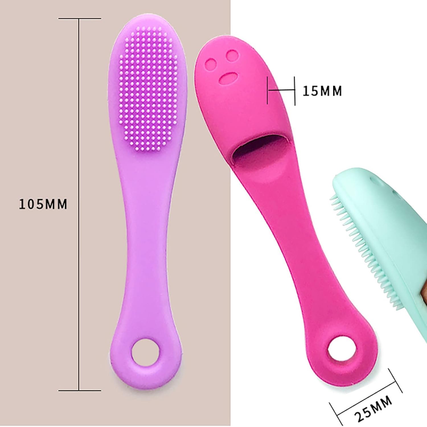 Dhanuom Manual Facial Cleansing Brush Set (2 Pack) - Gentle Exfoliating Face Scrubber for Deep Cleansing, Blackhead Removal & Skin Massage - Multicolor | Perfect for Daily Skincare Routine & Spa Treatments