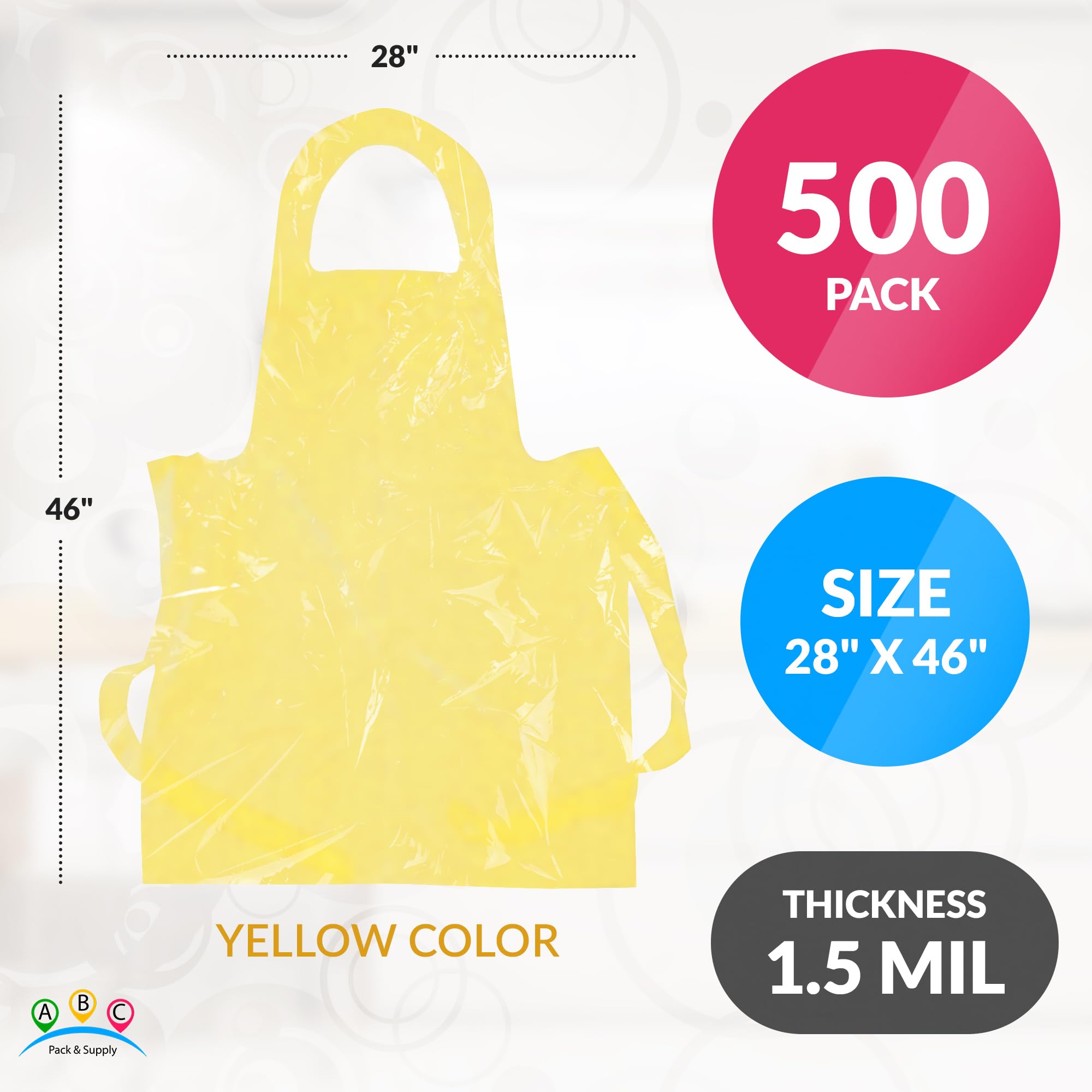 ABC PACK & SUPPLY Disposable Plastic Aprons for Adults - 28