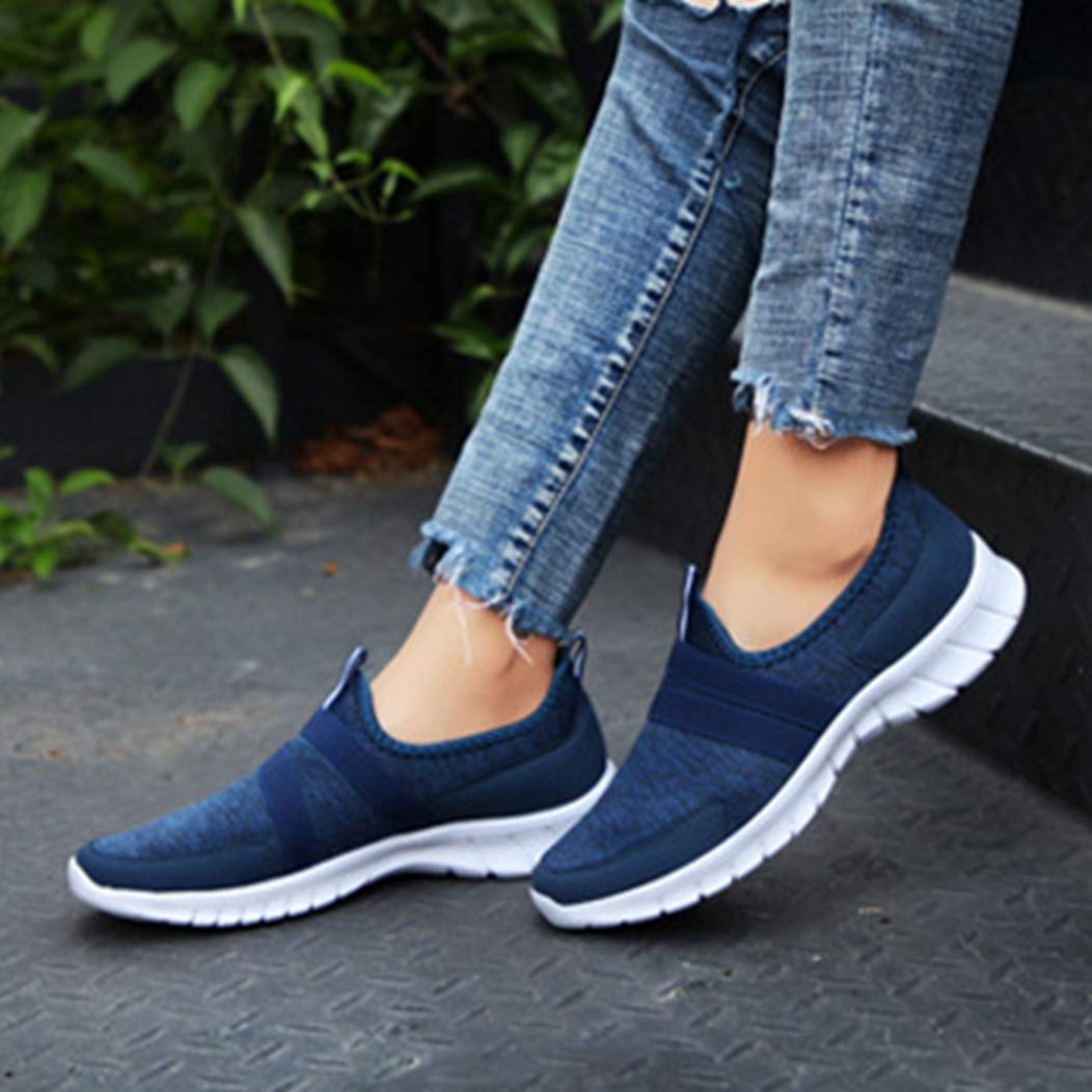 Women's Comfortable Slip-On Walking Sneakers - Breathable Casual Loafers for Ladies | Fashionable & Lightweight Flats for Work, Travel & Everyday Wear