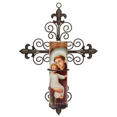 Saint Anthony LED Flameless Devotion Prayer Candle - Religious Gift with 6-Hour Timer for Safe Worship | Perfect for Home Altar, Church Decor & Spiritual Meditation