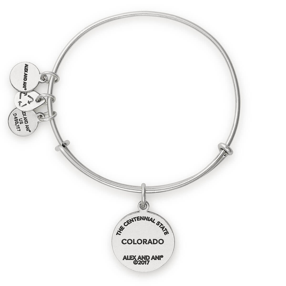Colorado Mountains Charm Bangle - Sterling Silver Adjustable Bracelet with Nature-Inspired Design for Women | Perfect for Outdoor Adventures, Hiking & Boho Fashion