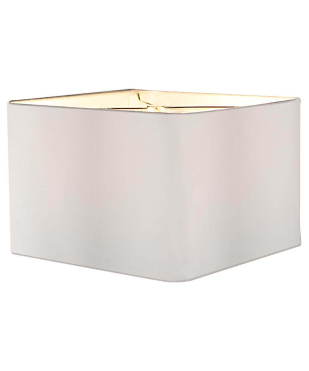 12x12x8 Inch Heartland Rounded Corner Premiere Hardback Square Drum Lampshade - White Linen Fabric for Bedroom, Living Room & Office Lighting Decor