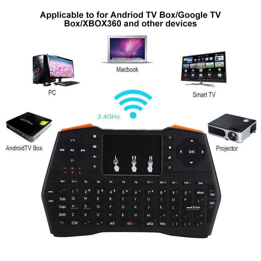 ASHATA Mini Keyboard for Viboton I8 Plus - 2.4GHz Wireless Keyboard for Android/Google TV & Xbox 360 - Home Entertainment Control