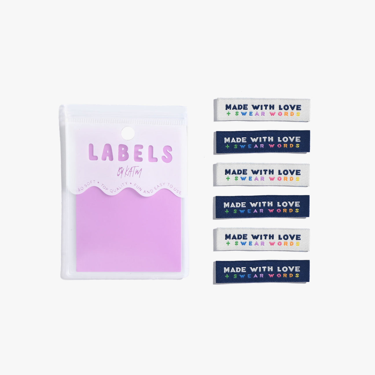 Kylie and the Machine 6-Pack Sew-In Clothing Labels - Made With Love & Sassy Sayings for DIY Garments & Handmade Gifts | Perfect for Quilting, Knitting & Craft Projects