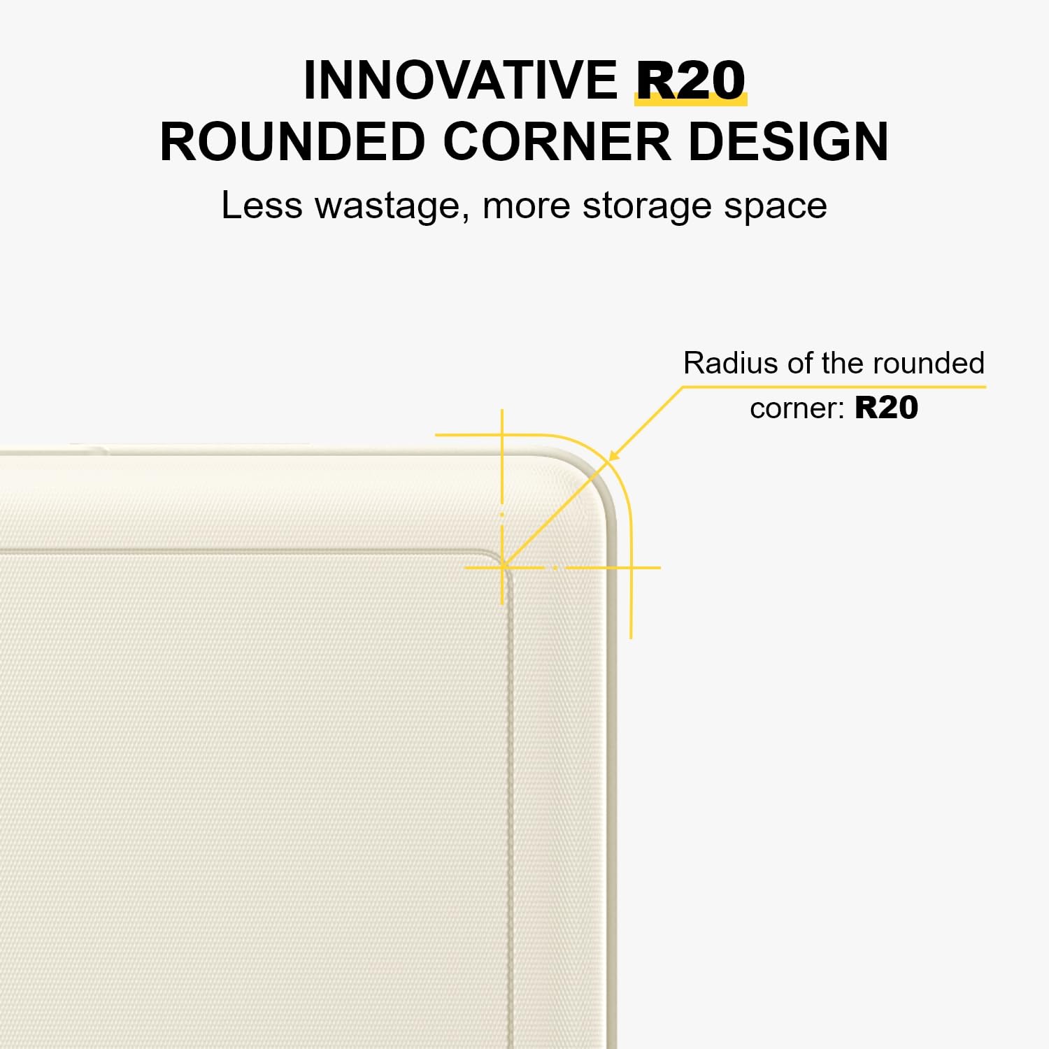LEVEL8 20 Inch White Carry On Luggage - Airline Approved Hardside Spinner Suitcase with TSA Lock | Lightweight Luminous Textured Design for Women | Perfect for Business Travel & Weekend Getaways (Cream White)