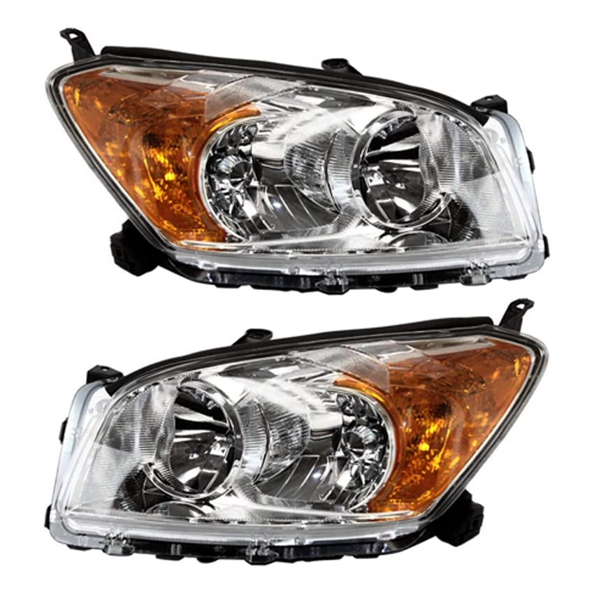 RAREELECTRICAL New Pair of Headlights Compatible with Toyota RAV4 Base & Sport 2009-2012 - Part Numbers 81110-0R010, 811100R010, 81150-0R010, 811500R010, TO2503205, TO2502205 - Perfect for Night Driving & Enhanced Visibility
