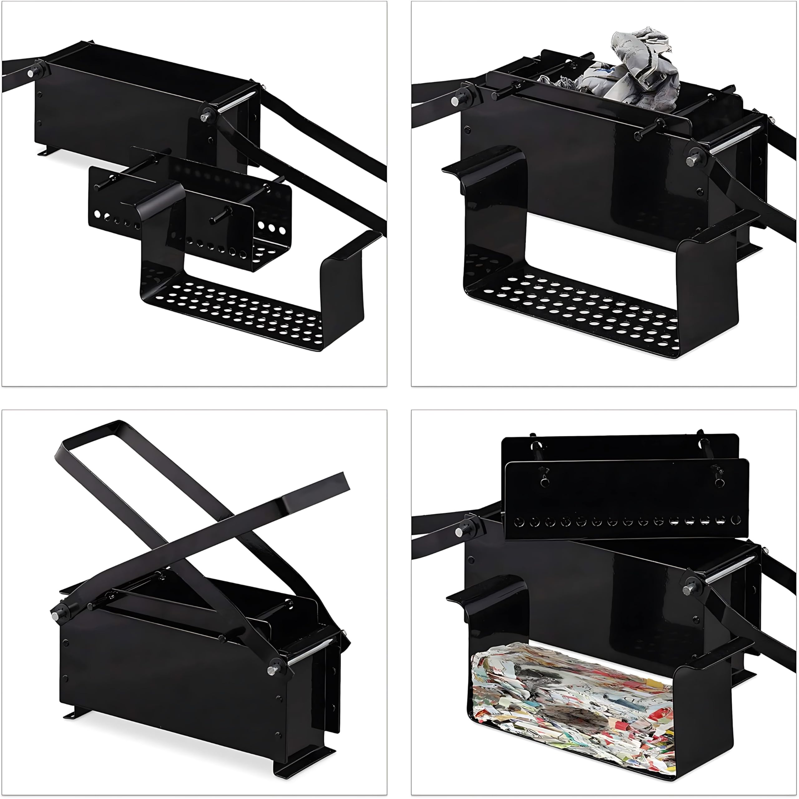 Eco-Friendly Newspaper Briquette Maker Machine - Paper Log Brick Press for Fireplace, Wood Stove & Camping - Recycle Waste Paper into Fuel Blocks (Black) | Perfect for Home Heating, Outdoor Survival & Emergency Preparedness