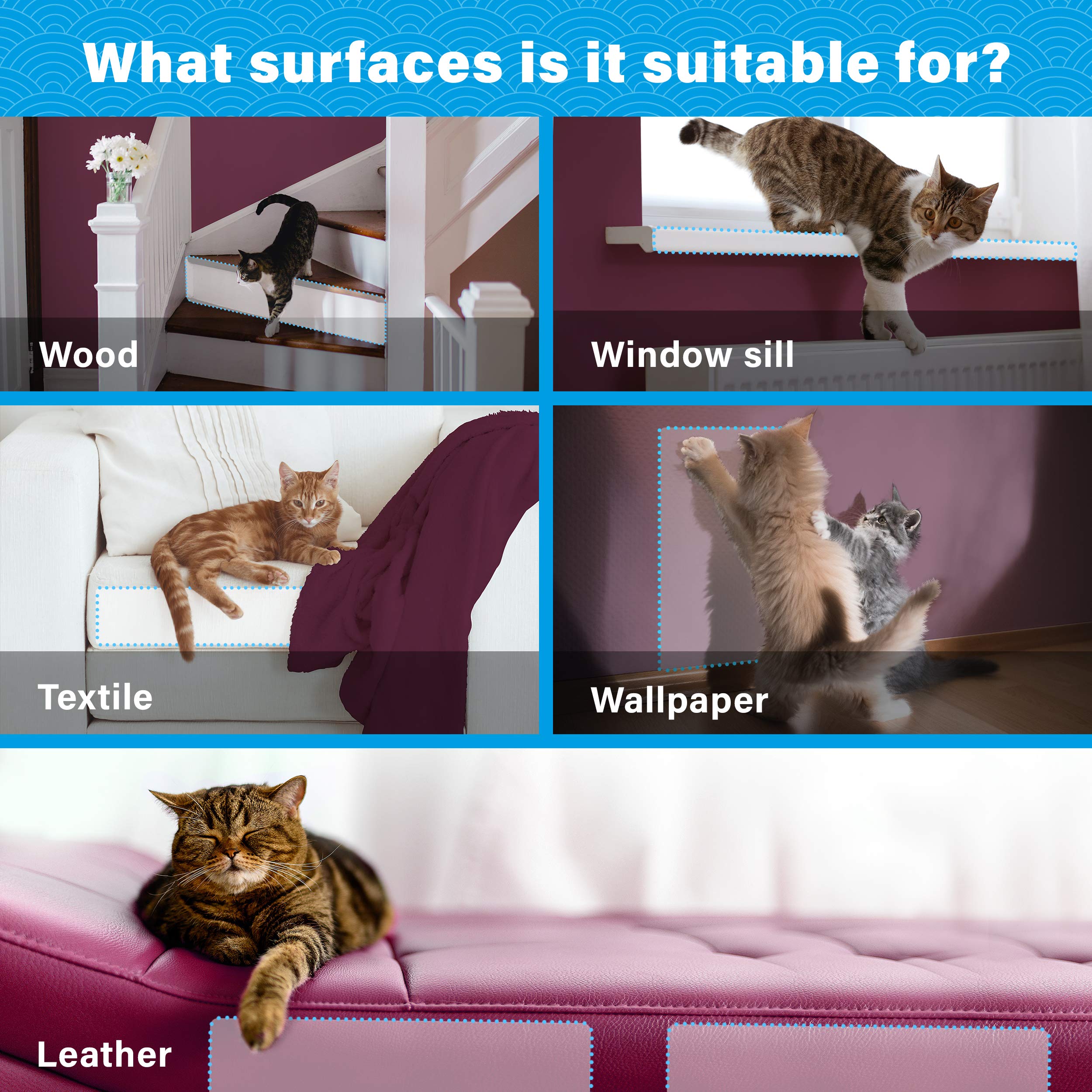 Cat Anti Scratch Furniture Protector - XL Couch & Sofa Protector for Cats - Durable Pet Scratch Guards (10 Pack) - Perfect for Living Room Furniture Protection