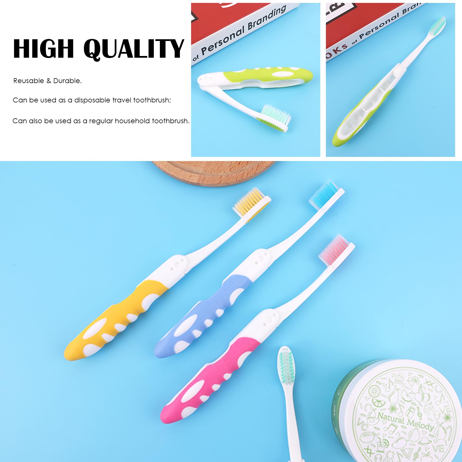 EasyHonor Bulk Travel Toothbrushes - 12 Pack Foldable Portable Toothbrushes with Case, Soft Bristles for Sensitive Teeth | Individually Wrapped for Hygiene | Perfect for Travel, Camping, School & Home Use