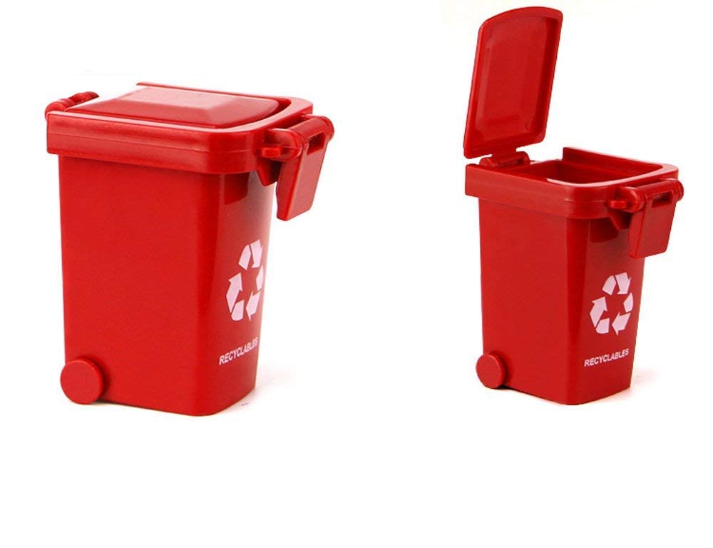 3-Piece Small Trash Can Set with Garbage Truck Toy - Colorful Kids' Waste Bin Collection for Pretend Play, Home & Classroom Organization (Style 3)