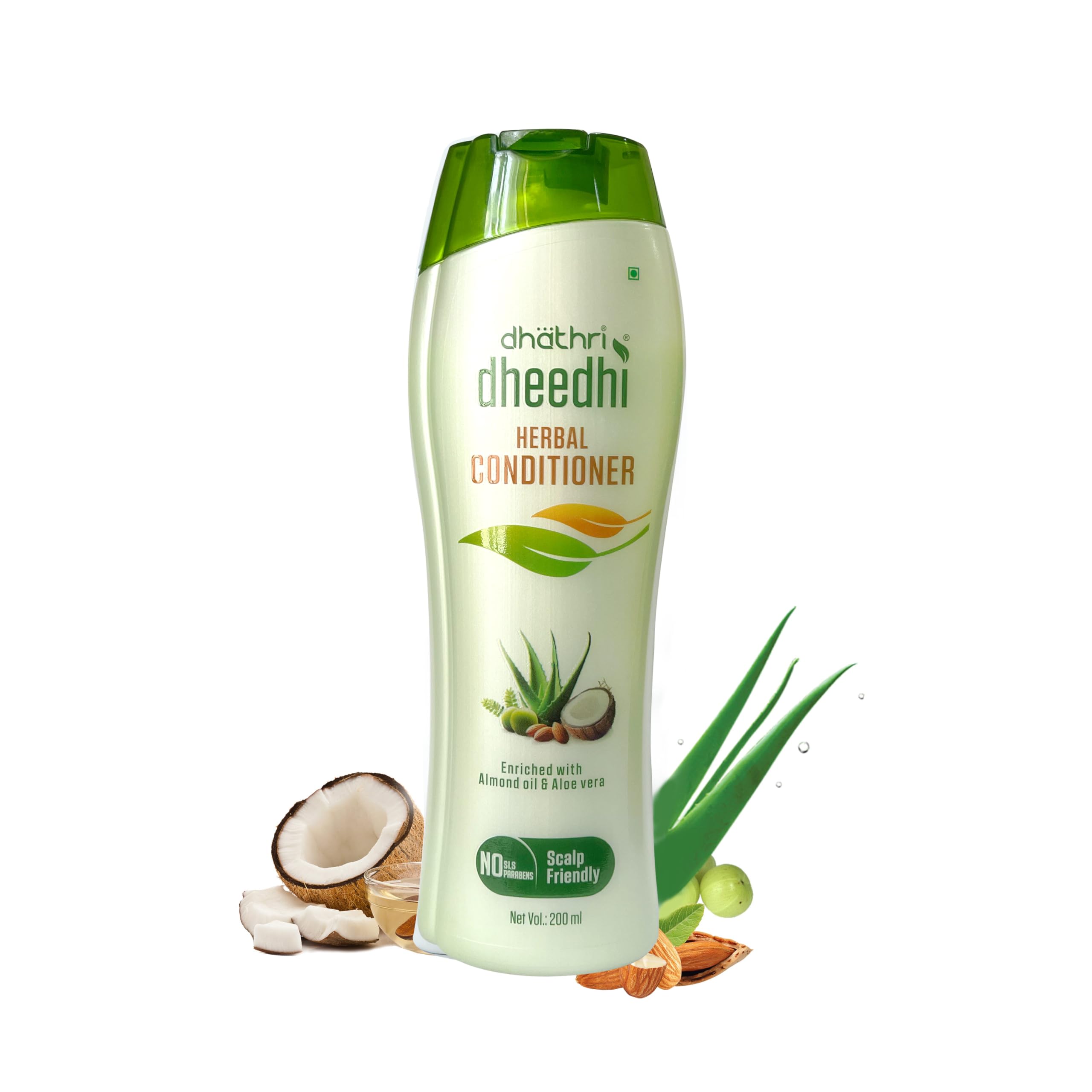 Dhathri Dheedhi Herbal Hair Conditioner for Dry, Frizzy Hair - Natural Scalp-Safe Leave-In Moisturizing Treatment (200ml) - Perfect for Damaged Hair Repair & Daily Hydration