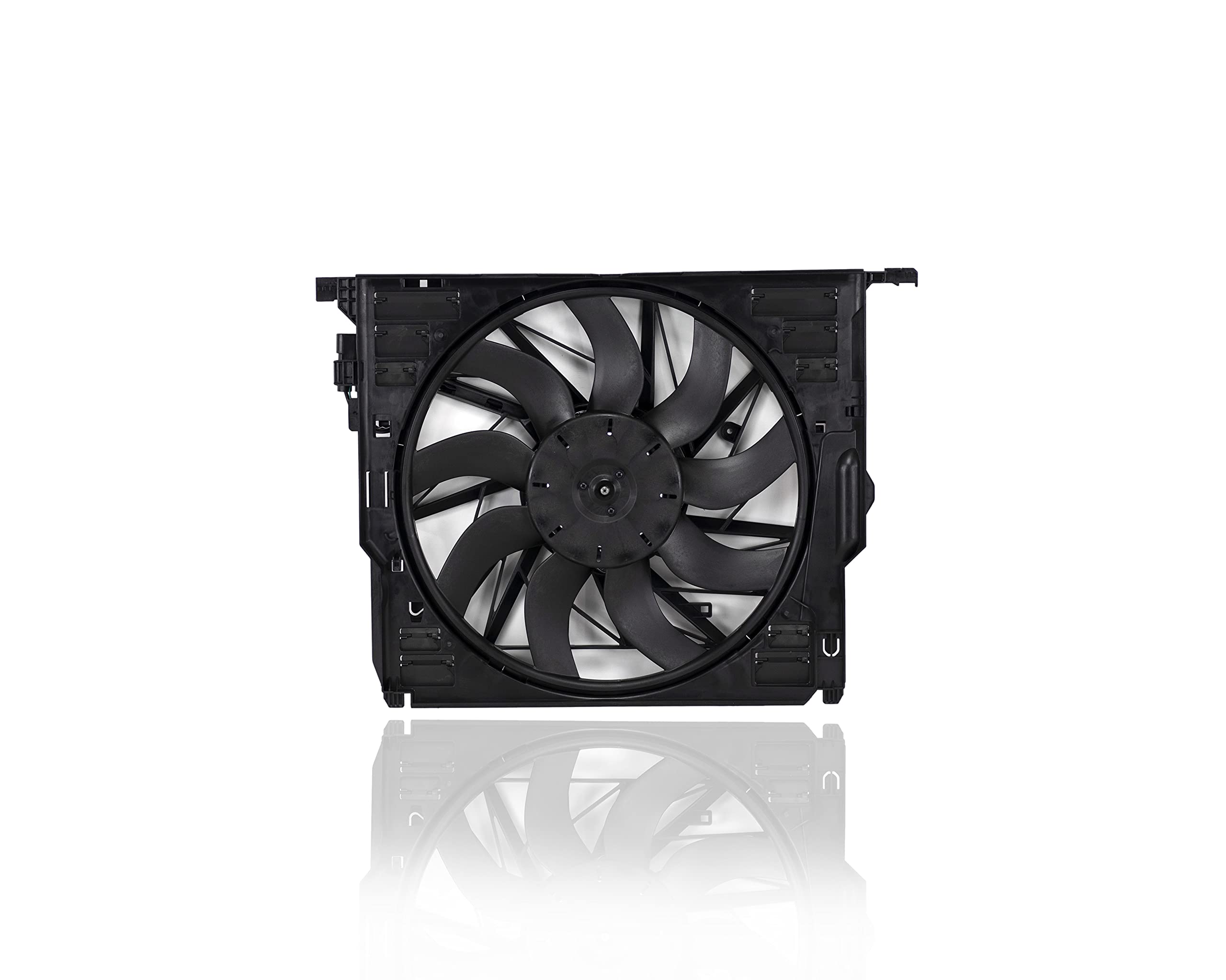 BMW Dual Radiator and Condenser Fan Assembly - Compatible with 2011-2016 BMW 535d/535i, 2010-2017 535i Gran Turismo, 2012-2018 6-Series Turbo - High Performance Brushless Motor Cooling System - OEM Part 17427647652 - Perfect for Engine Overheating Prevention and Summer Driving