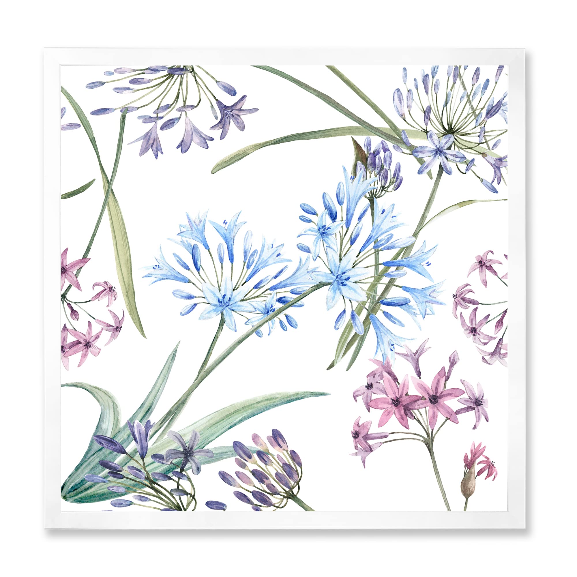 DesignQ Vibrant Summer Wildflowers II Framed Wall Art - Traditional Floral Canvas Painting for Living Room, Bedroom & Office Decor