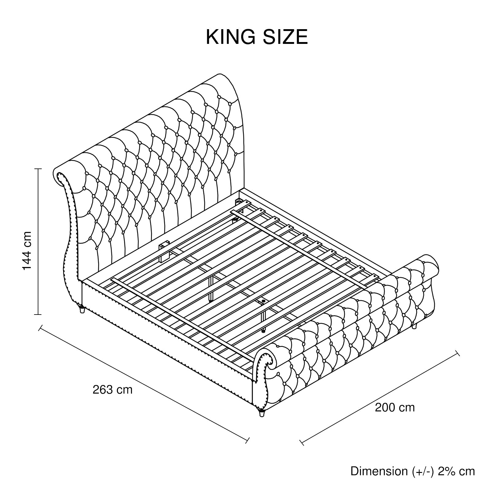 Luxury Grey Velvet King Size Bed Frame - Bedzy Luxe Royal Sleigh | Elegant Master Bedroom Furniture for Modern Home Decor